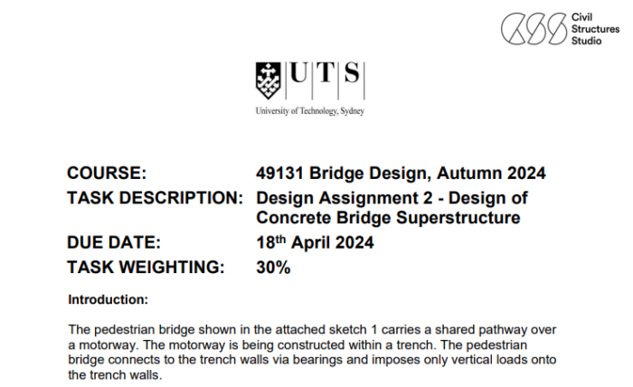 University of Technology, Sydney – 49131 Bridge Design