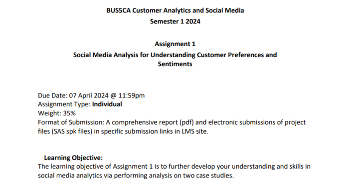 BUS5CA - Customer Analytics and Social Media