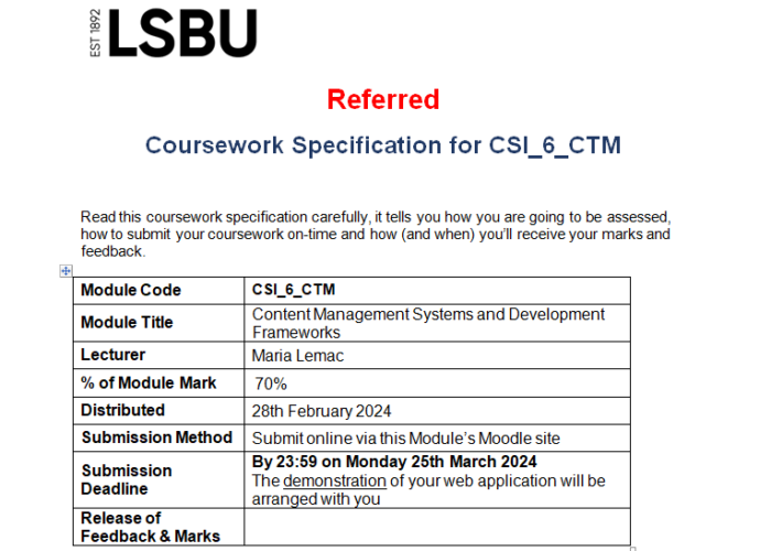 CSI_6_CTM - Content Management Systems and Development Frameworks